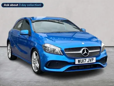 Used Mercedes A200 AMG line 136 HP (100 kW) 2017 Blue Hatchback