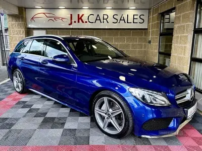 Used Mercedes C220 AMG line 168 HP (123 kW) 2018 Blue Estate