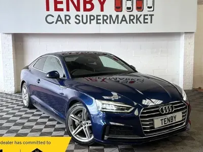 Used Audi A5 S-Line 190 HP (139 kW) 2017 Blue Coupe