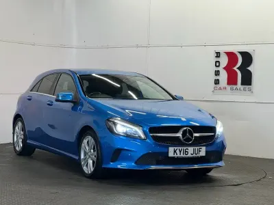Used Mercedes A200 Premium 136 HP (100 kW) 2016 Blue Hatchback
