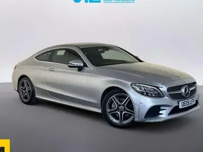 Used Mercedes C200 AMG line 198 HP (145 kW) 2019 Silver Coupe