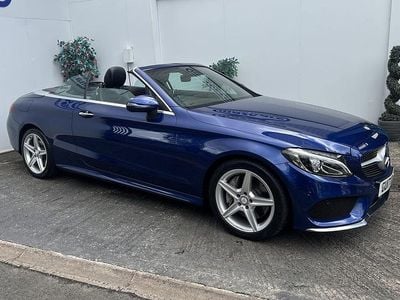 Blue Used 2017 Mercedes C250 AMG Line Premium Plus Cabriolet | £16,995 (Fair price)