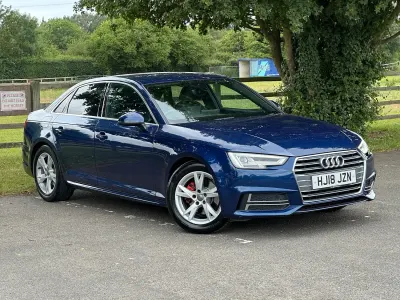 Used Audi A4 S-Line 150 HP (110 kW) 2018 Blue Sedan