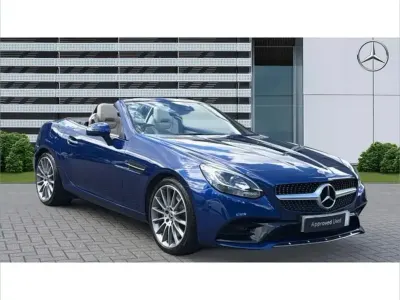 Used Mercedes SLC180 AMG line 154 HP (113 kW) 2017 Blue Cabriolet