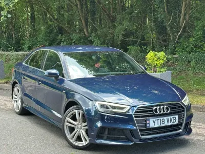 Used Audi A3 S-Line 116 HP (85 kW) 2018 Blue Sedan