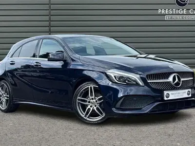 Used Mercedes A200 AMG Line Premium Plus 136 HP (100 kW) 2017 Blue Hatchback