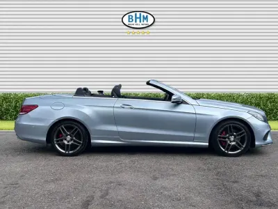 Used Mercedes E220 AMG line 177 HP (130 kW) 2015 Silver Cabriolet