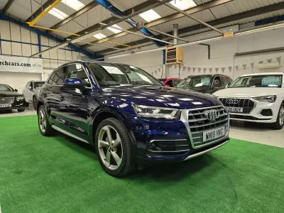 Used Audi Q5 Sport 252 HP (185 kW) 2018 Navarra blue SUV