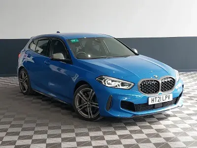 Used BMW M135 Comfort Edition 306 HP (225 kW) 2021 Blue Hatchback