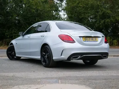 Used Mercedes C300 AMG line 306 HP (225 kW) 2021 Silver Sedan