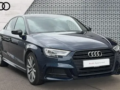 Used Audi A3 Black Edition 150 HP (110 kW) 2018 Blue Sedan