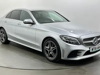 Used Mercedes C300 AMG line 258 HP (189 kW) 2019 Silver Sedan