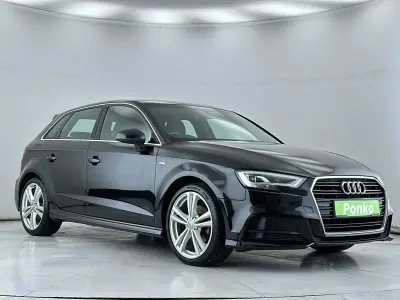 Begagnad Audi A3 Sportback S-Line 2017 Svart Halvkombi