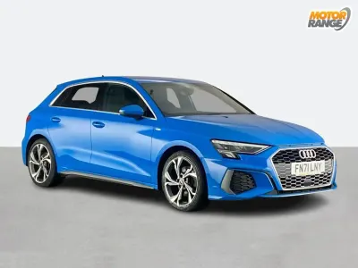 Używany Audi A3 S-Line 150 KM (110 kW) 2021 Niebieski Sedan/Limuzyna