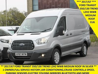 used Ford Transit 350/130 TREND L2 H2 MWB MEDIUM ROOF IN SILVER WITH AIR CONDITIONING,PARKING