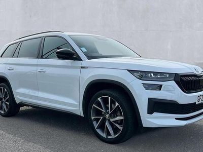 Used Skoda Kodiaq SportLine 150 HP (110 kW) 2022 Moon white metallic SUV