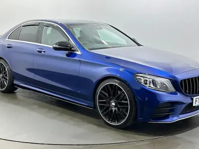 Used Mercedes C220 AMG line 194 HP (142 kW) 2019 Blue Sedan