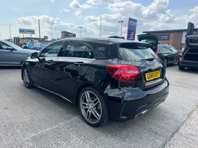 Used Mercedes A200 AMG line 153 HP (112 kW) 2015 Obsidian black Hatchback
