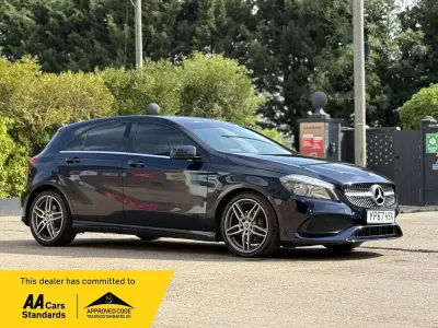 Used Mercedes A200 AMG line 136 HP (100 kW) 2017 Blue Hatchback