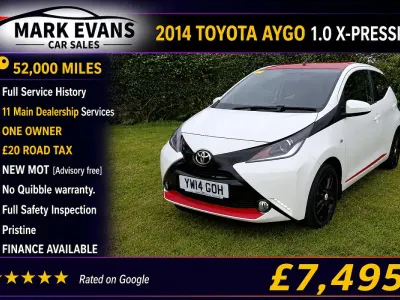 Used Toyota Aygo x-press 68 HP (50 kW) 2014 White Hatchback