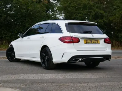 Used Mercedes C200 AMG line 198 HP (145 kW) 2019 White Estate