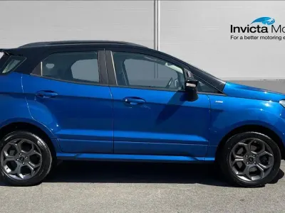 Used Ford Ecosport ST-Line 125 HP (91 kW) 2018 Lightning blue metallic/black roof SUV