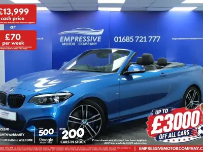 Used BMW 218 M Sport 136 HP (100 kW) 2019 Blue Cabriolet