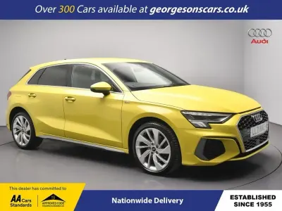 Begagnad Audi A3 e-tron S-Line 204 HK (150 kW) 2021 Gul Halvkombi