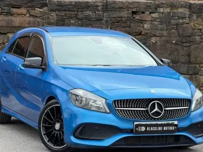Used Mercedes A200 AMG line 136 HP (100 kW) 2016 Blue Hatchback