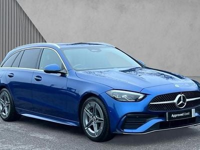 Used Mercedes C220 AMG line 200 HP (147 kW) 2023 Spectral blue metallic Estate