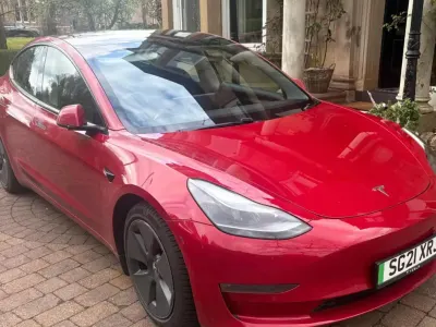 Used Tesla Model 3 Long Range AWD 77 kW (106 HP) 2021 Red Sedan