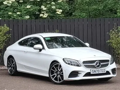 Used Mercedes C200 AMG line 184 HP (135 kW) 2020 White Coupe