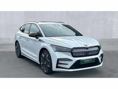 Moon white metallic Used 2024 Skoda Enyaq iV vRS SUV | £32,750 (Fair price)