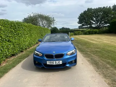 Used BMW 218 M Sport 150 HP (110 kW) 2016 Blue Cabriolet