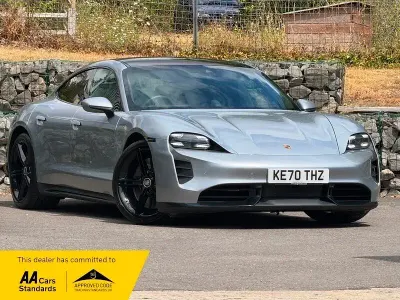 Used Porsche Taycan Performance Package 500 kW (680 HP) 2020 Dolomite silver metallic Sedan