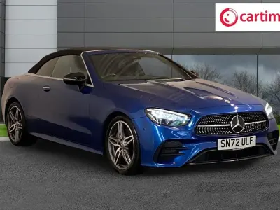 Used Mercedes E300 AMG line 258 HP (189 kW) 2022 Blue Cabriolet