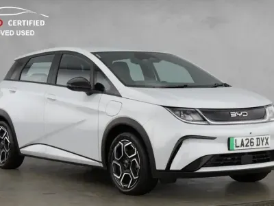 New BYD Dolphin Boost 130 kW (177 HP) 2026 Skiing white Hatchback