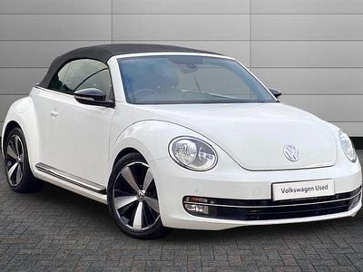 Pure white with black roof Used 2015 VW Beetle Sportline Cabriolet | £14,995 (Expensive)