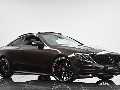 Begagnad Mercedes E220 AMG Line Premium Plus 194 HK (142 kW) 2018 Röd Sportkupé