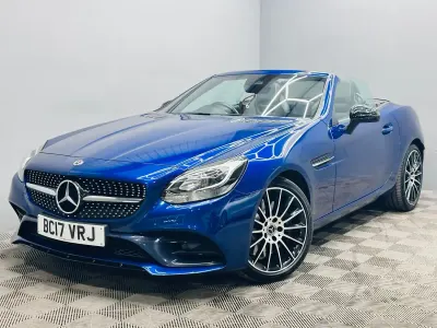 Used Mercedes SLC200 AMG line 184 HP (135 kW) 2017 Blue Cabriolet