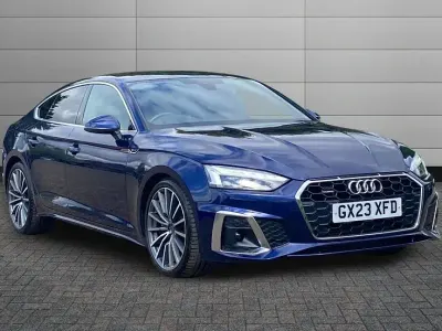 Used Audi A5 Sportback S-Line 261 HP (191 kW) 2023 Navarra blue Hatchback