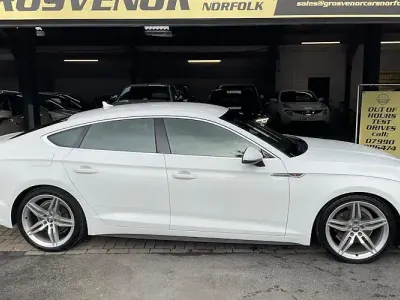 Used Audi A5 Sportback S-Line 190 HP (139 kW) 2019 White Hatchback