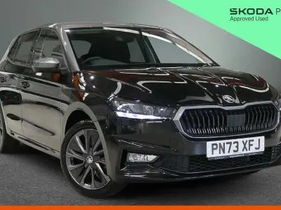 Used Skoda Fabia Colour Edition 94 HP (69 kW) 2023 Black magic pearl effect body / graphite grey metallic roof Hatchback