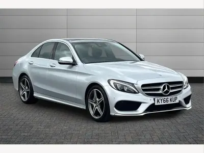 Used Mercedes C220 AMG Line Premium Plus 170 HP (125 kW) 2016 Iridium silver Sedan