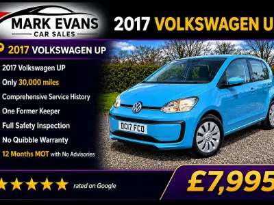 Used VW up! take up! 60 HP (44 kW) 2017 Blue Hatchback