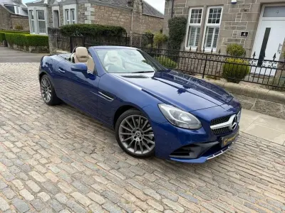 Used Mercedes SLC200 AMG line 184 HP (135 kW) 2017 Blue Cabriolet