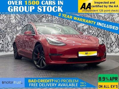 Red Used 2019 Tesla Model 3 Performance Sedan | £17,995 (Fair price)
