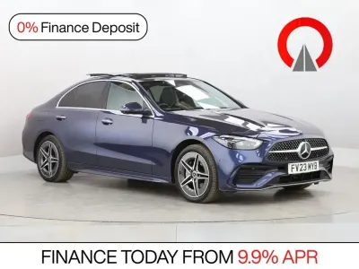 Used Mercedes C300e AMG line 313 HP (230 kW) 2023 Blue Sedan