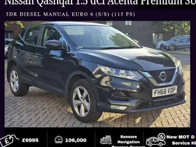 Used Nissan Qashqai Acenta Premium 116 HP (85 kW) 2019 Black SUV