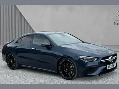 Käytetty Mercedes CLA35 AMG Premium Plus 301 HP (221 kW) 2023 Sininen Coupe - kaksiovinen